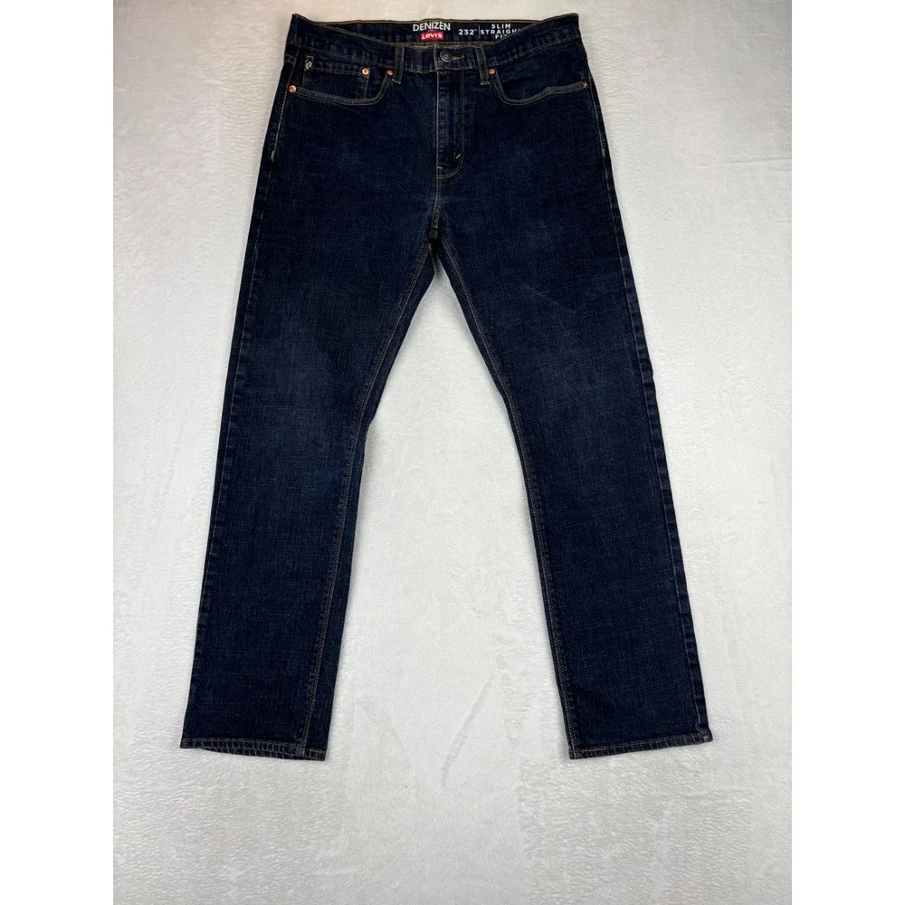 Denizen Levi's 232 Men's 34x32 Jeans Dark Grungy Wash Indigo Denim Gritty Fade